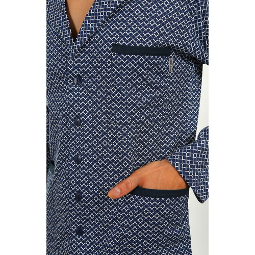 2281/01 Rozpinana Piżama Męska Sesto Senso - granatowy