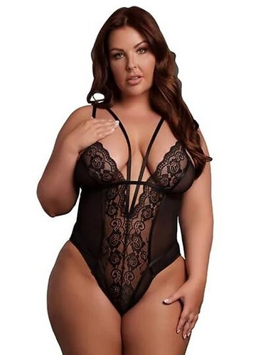 Body AMR006 Amour Le Désir Koronkowe Body Plus Size XL-4XL Czarne
