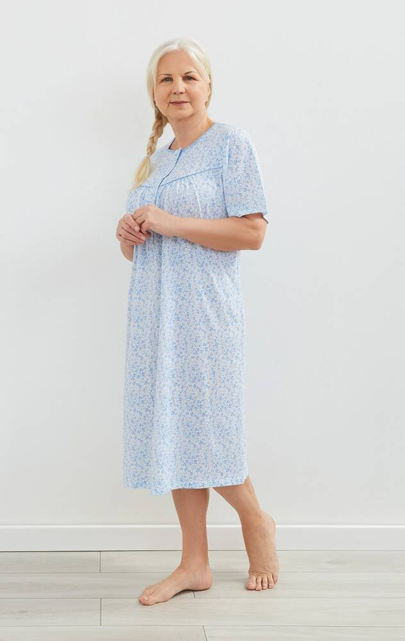 203 Bogna I rozpinana koszula nocna Martel biały niebieski 13