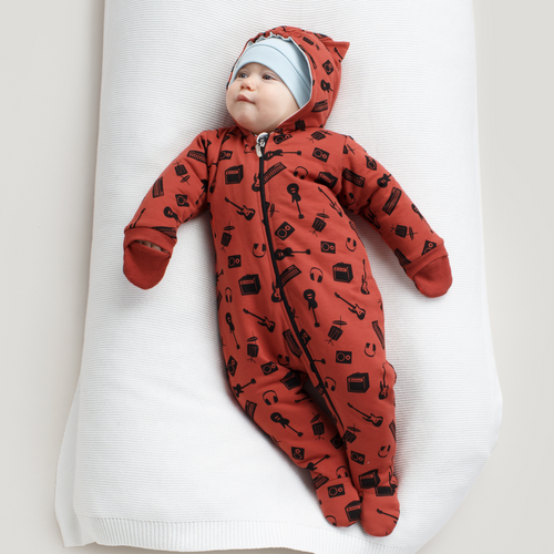 Lets Rock Kombinezon dresowy z kapturem Pinokio - czerwony