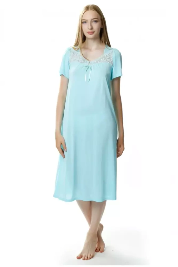1693 Berenika halka koszula nocna damska Mewa turkusowy
