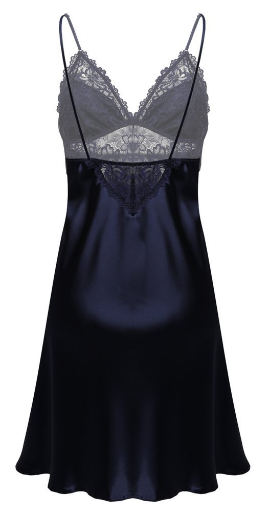 Alice Halka satynowa koszulka damska DKaren - granatowa 