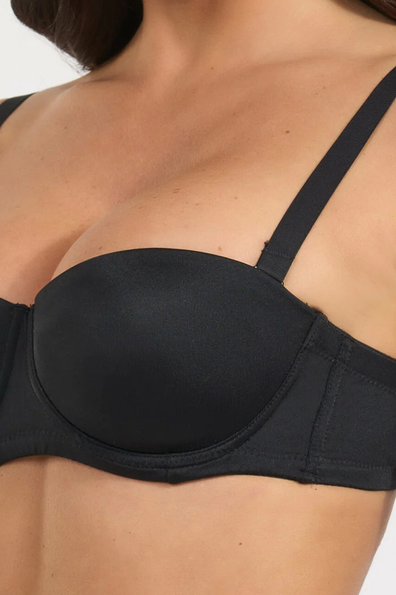 391 Biustonosz Bandeau Nero Spiman Bardotka Usztywniany Odpinane Ramiączka
