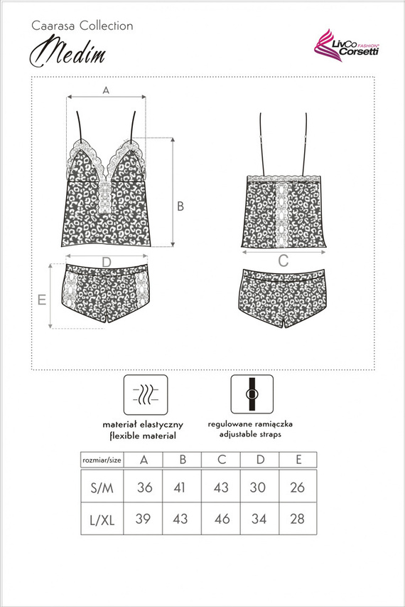 Medim LC 90601 Komplet, koszulka+ spodenki LivCo Corsetti Fashion