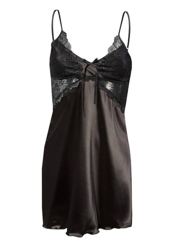 Penelope Halka satynowa koszulka damska DKaren - czarny