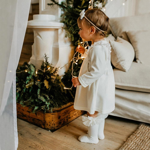 Ceremony Sukienka welurowa Eevi - ecru