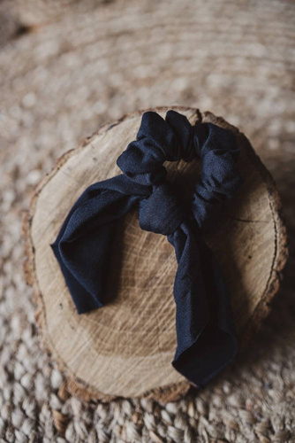 Scrunchie gumka do włosów ze wstążką Milk&Love czarny