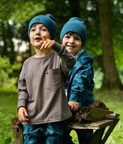 Teo Bluzka dla chłopca z kieszonką Pinokio - grafit