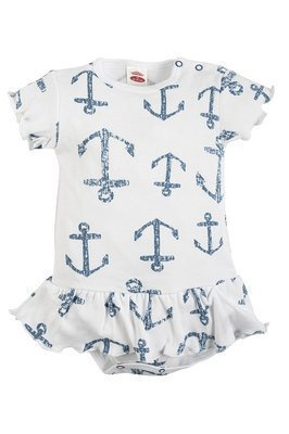 03226AB "BLUE SEA" Sukienkobody krótki rękaw Makoma biały