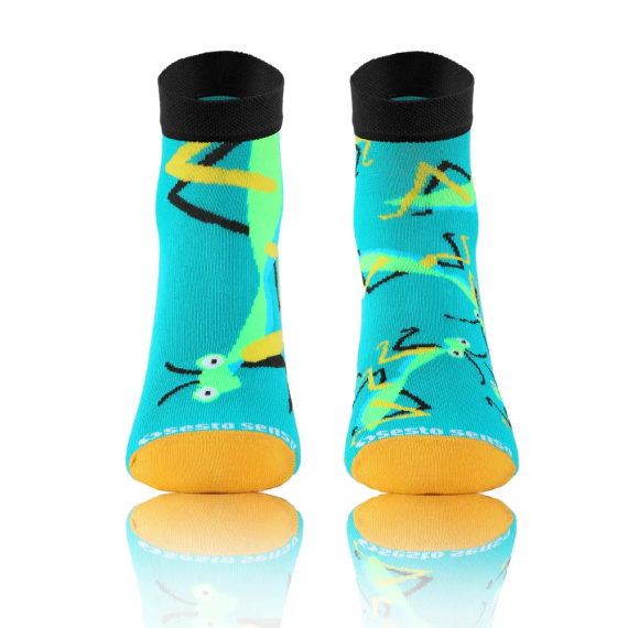 Konik polny Skarpety krótkie finest cotton dwie różne Sesto Senso turkusowy