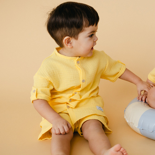 Elephant Koszula chłopięca muślinowa Eevi - żółta