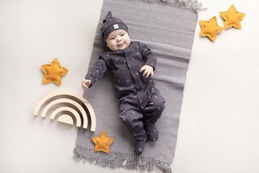 "Dreamer" Pajac niemowlęcy Pinokio - grafit druk