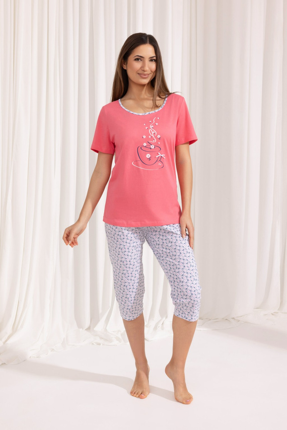 685  Piżama damska Regina -koralowy