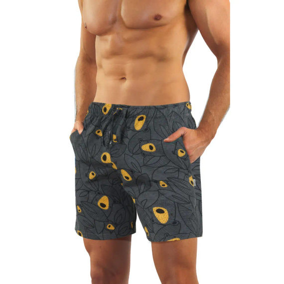 2422/21 Piżama Męska krótki rękaw, spodenki Sesto Senso karmel/grafit