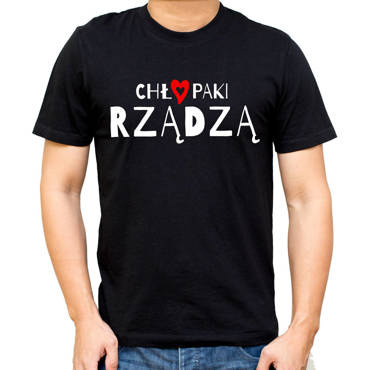 "CHŁOPAKI RZĄDZĄ" koszulka męska Moocha czarny