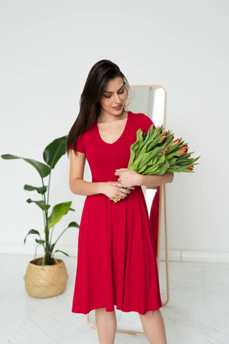 Mommy Chic sukienka ciążowa i do karmienia Milk&Love karminowy