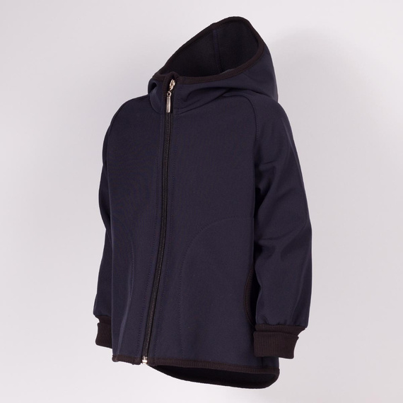 229004 Nicol Kurtka softshell chłopięca polar kaptur odblask- granatowa