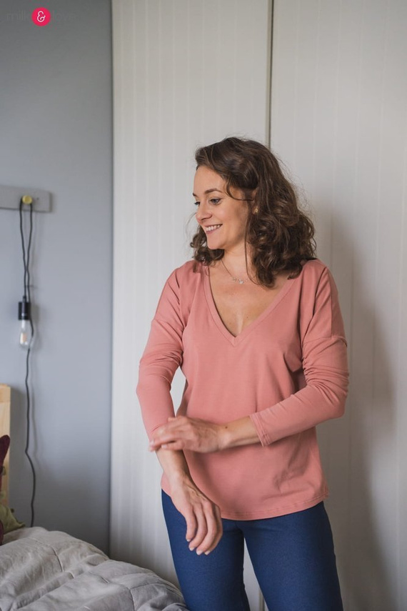 Two Ways bluzka ciążowa i do karmienia dwustronna  Milk&Love ochra