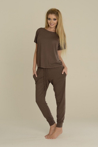 524 Paula Piżama Damska De Lafense - mocca