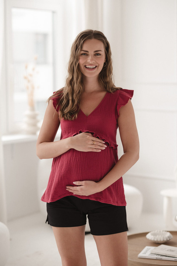 Milky Butterfly Bluzka ciążowa i do karmienia – wygoda i styl Milk&Love malinowy