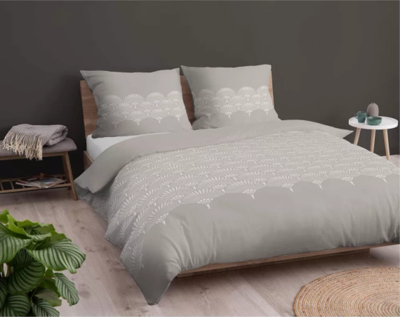 4951 A Pościel flanelowa rozeta ornamenty Detexpol beżowy 