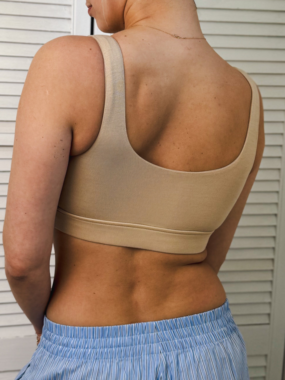 Mombri Klasyk Milk&Love nieprzemakalny biustonosz do karmienia beżowy