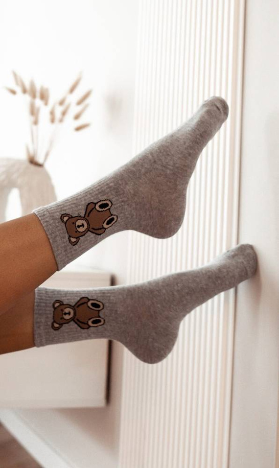 0200-008 Miś Skarpety damskie Milena - szary