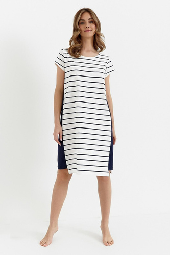 449 Koszula nocna Cana ecru – bawełniana, krótki rękaw, kobieca i wygodna