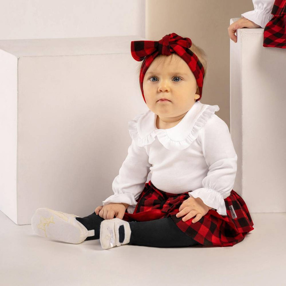 163578 Spódniczka bawełniana "Magia Świąt" Nicol - kratka: czarny, czerwony