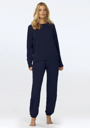 Dresowy komplet damski Wenezja Dkaren – bawełna, komfort, bluza + spodnie- granatowy