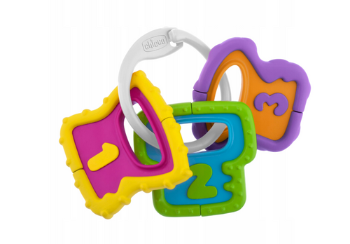 Grzechotka–Gryzak 2w1 Grzechoczące Klucze do Ząbkowania – Kolorowa Zabawka Sensoryczna Chicco