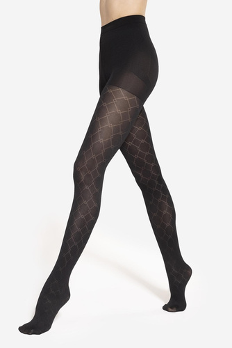 Modeline 07 Rajstopy Gatta – 40 den, push-up, geometryczny wzór