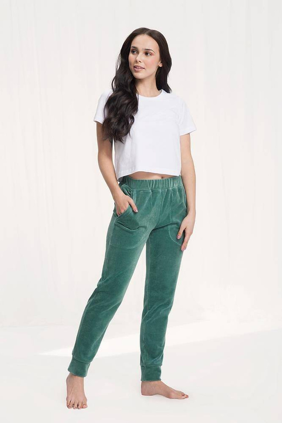 310 Welur Spodnie dresowe Damskie Luna czarny