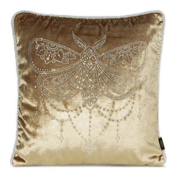 Royal 8 poszewka welurowa z kryształkami Eurofirany miodowy