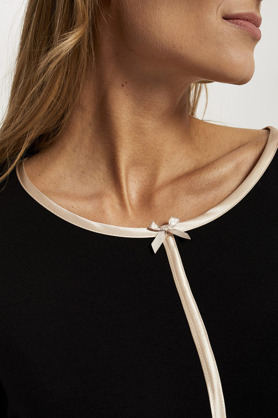 Gujana Piżama Damska długi rękaw, długie spodnie Italian Fashion - czarny/druk