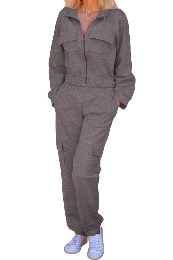 Dres damski Mili Mirale bawełniany, wygodny komplet z kieszeniami – polska produkcja - grey