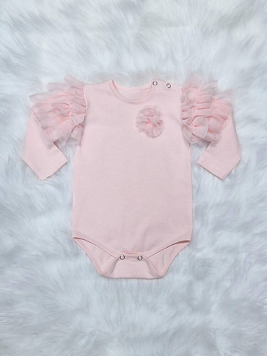 Carmen Body z długim rękawem Bambarillo pudrowy róż