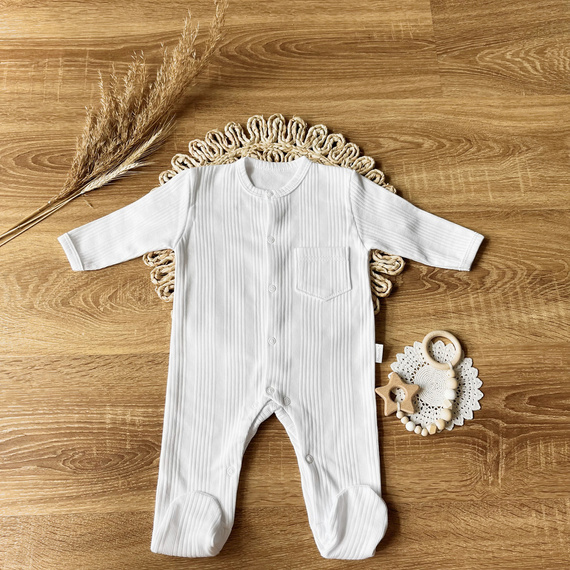 PAAB002 EkoBaby Pajacyk niemowlęcy Mamatti - biały