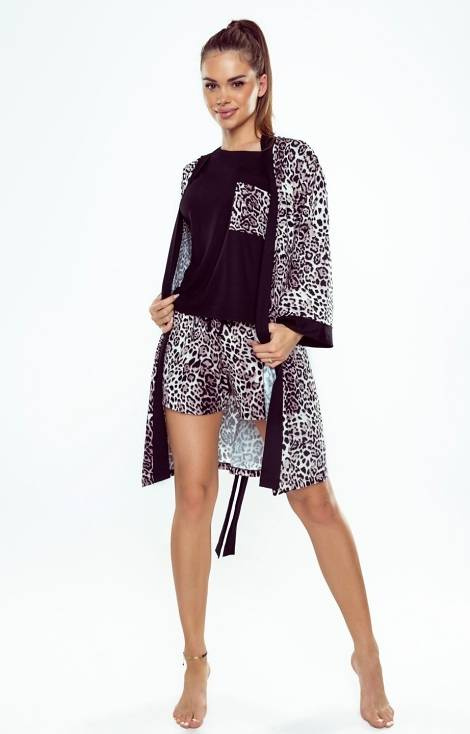 Silvana Piżama damska Eldar czarny-panterka	