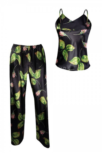 DK-KI Flowers Komplet Damski Piżama DKaren - 8 czarny