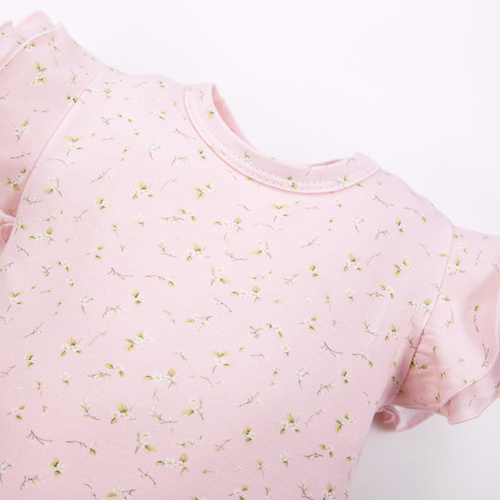 Meadow Body z krótkim rękawem Eevi- różowe