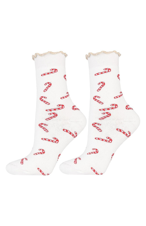 Skarpetki świąteczne Moraj CSL300-092 – bawełniane, miękkie, z lurexem i frotte