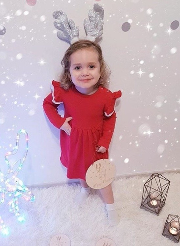 163166 Sukienka + opaska "Magia Świąt" Nicol - czerwony