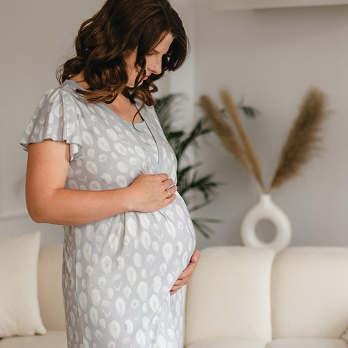 Emily Eevi Koszula nocna bambusowa ciążowa i do karmienia – szara