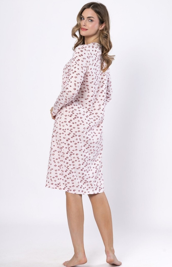 Koszula nocna Laveza Gelazja 1625 – bawełna, jasny róż, długi rękaw