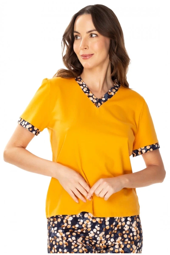 86672 Lucy Bluzka piżamowa Mewa pomarańczowy