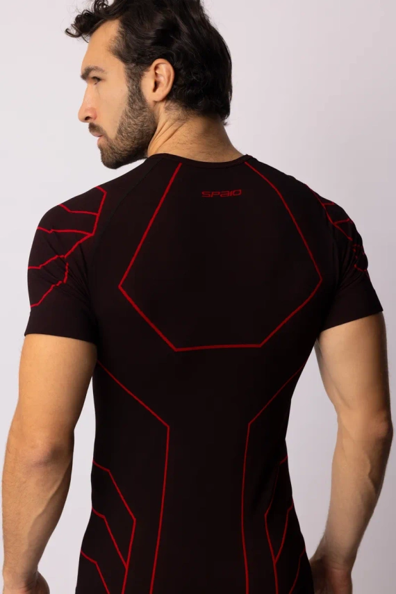 Rapid Bluzka termoaktywna męska krótki rękaw Spaio black/red