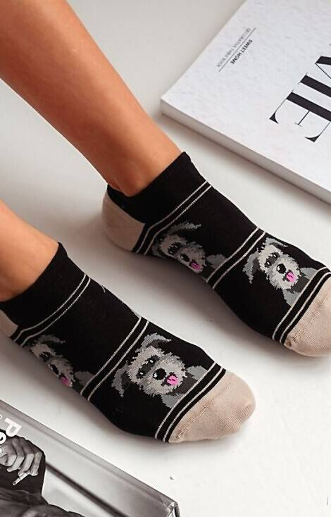 1146-056 Sznaucery Stopki damskie Milena - czarny