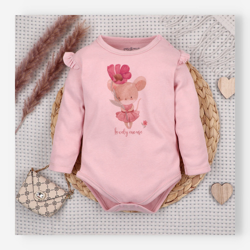 ABN-5687 Body niemowlęce Małe Myszki Nini 100% bawełna organiczna Polska