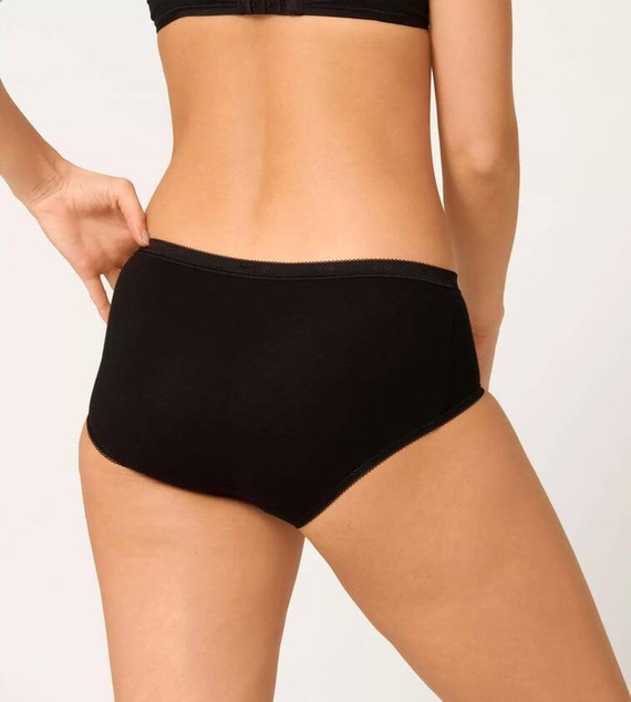 Basic+ Midi Figi Damskie Sloggi - czarny